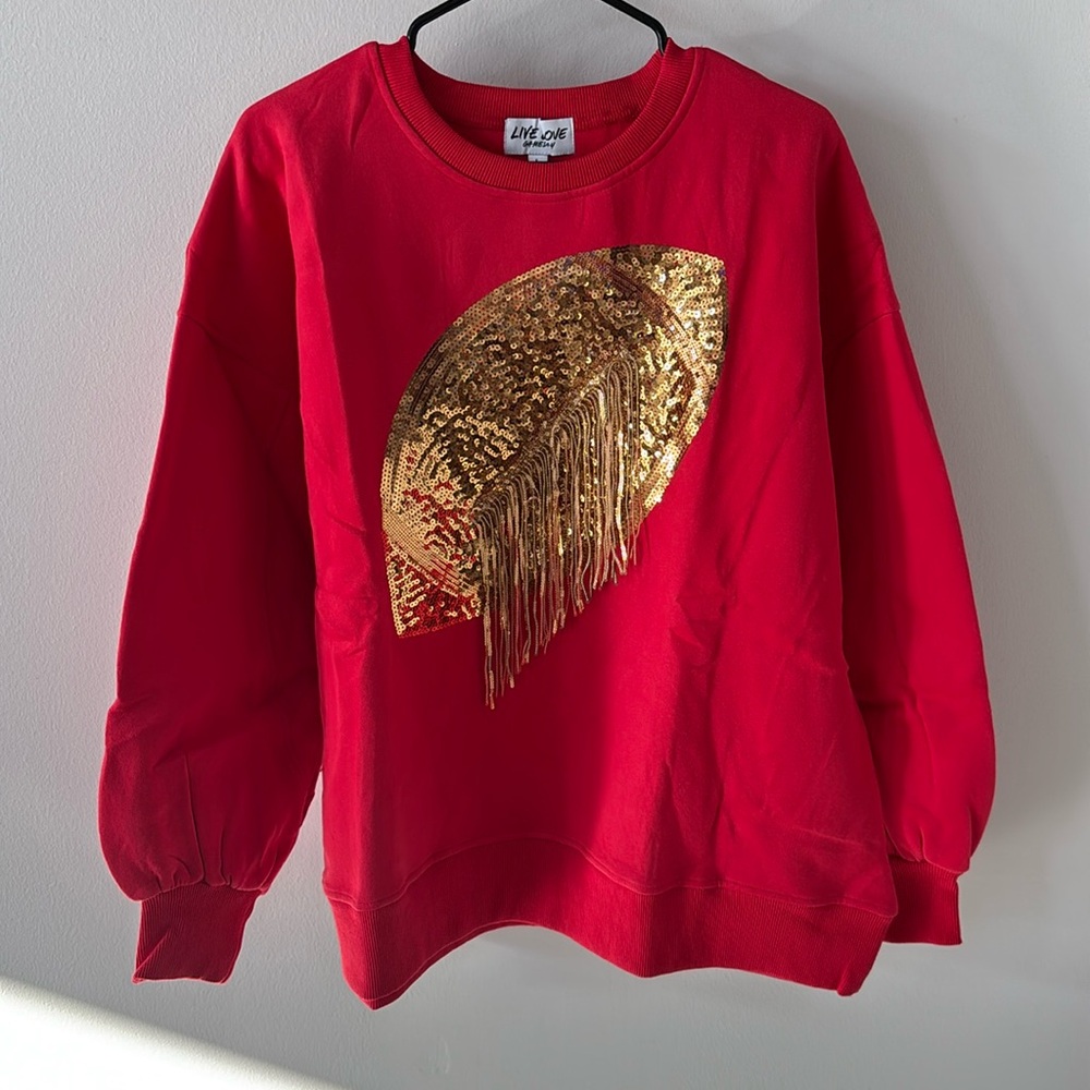 Never Used!!!! Bling Football Sweatshirt